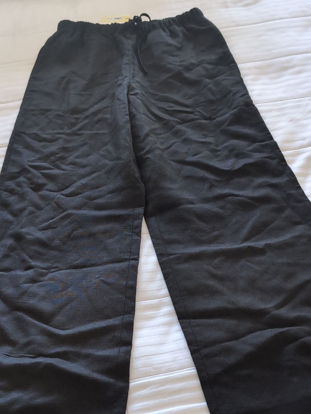 Wilfred Black Drawstring Lodge Linen Pant